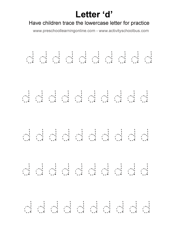 Letter Lowercase D Free Printable Worksheets / 14 Best Images of ...